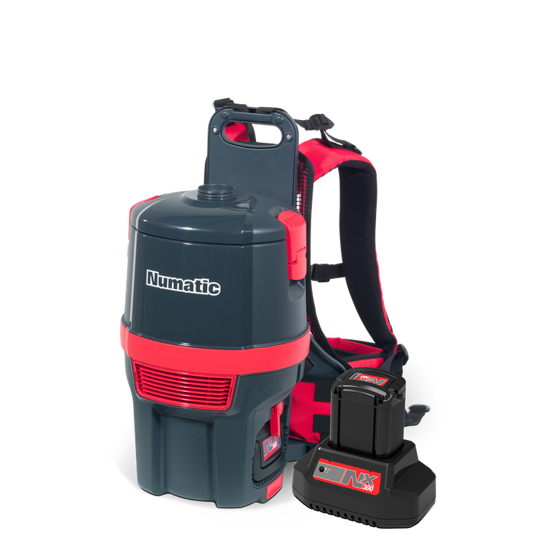 Aspirapolvere a zaino Numatic a batteria RSB150NX/1, grafite, set di accessori AA30E | Confezione (1 pezzo)