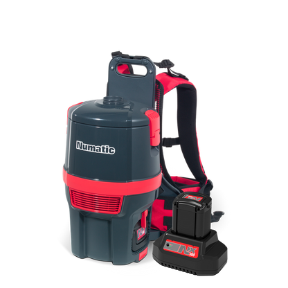 Aspirapolvere a zaino Numatic a batteria RSB150NX/1, grafite, set di accessori AA30E | Confezione (1 pezzo)