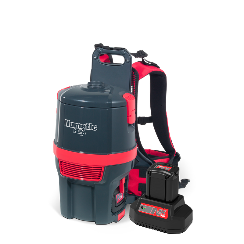 Aspirapolvere a zaino Numatic a batteria RSB150H.NX/1, grafite, set di accessori AA30E | Confezione (1 pezzo)