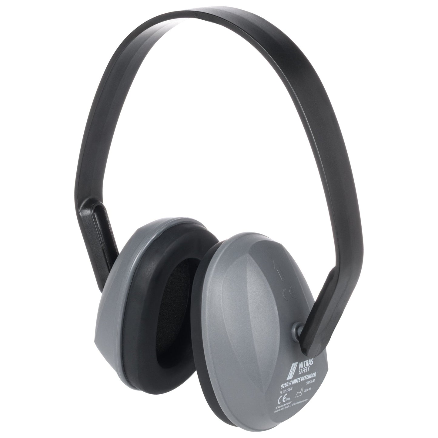 NITRAS MUTE DEFENDER, cuffie antirumore, antracite / nero, plastica EN 352-1 | Confezione (1 pezzo)