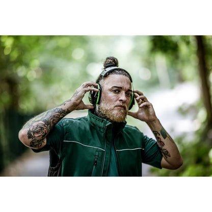 NITRAS MUTE DEFENDER PRO, cuffie antirumore, nero / verde, plastica EN 352-1 | Confezione (1 pezzo)