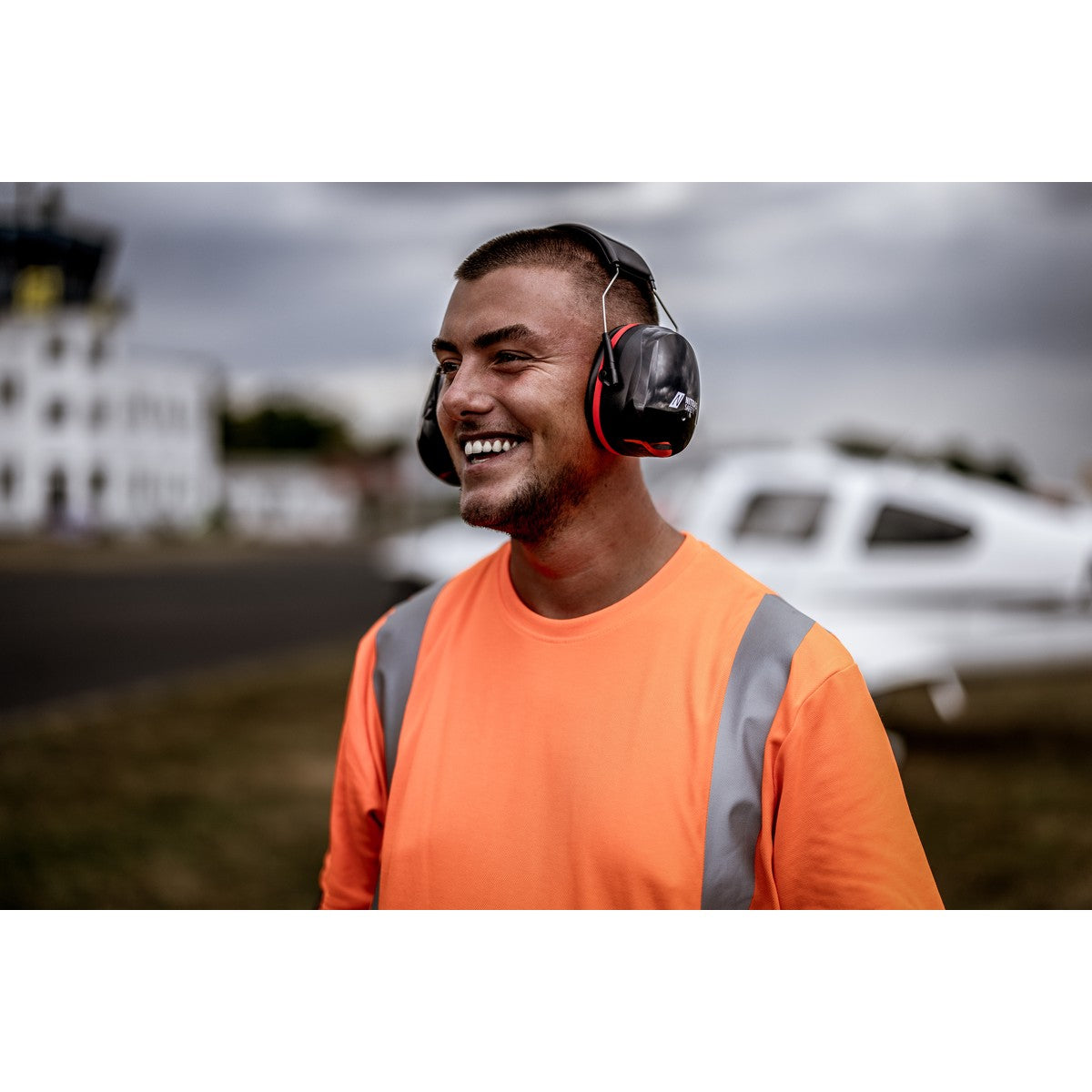 NITRAS MUTE DEFENDER PRO, cuffie antirumore, nero / rosso, plastica EN 352-1 | Confezione (1 pezzo)