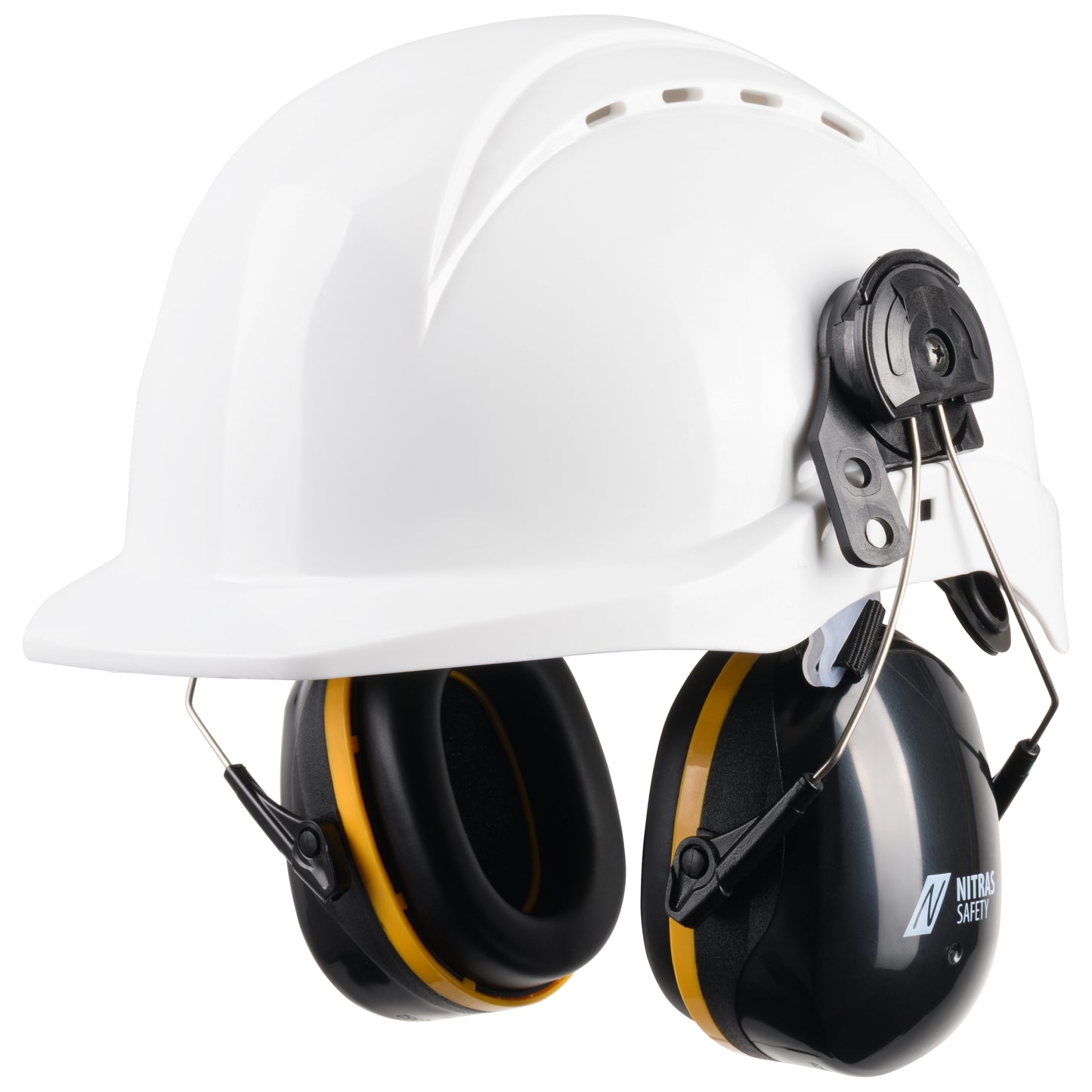 NITRAS MUTE DEFENDER PRO, cuffie antirumore, nero / giallo, plastica EN 352-3 | Confezione (1 pezzo)