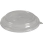 Nell'immagine c'è un coperchio PP trasparente e rotondo (ø 14,5 cm) con una leggera cupola e una piccola linguetta della Abena Re-Seller GmbH su sfondo bianco. Prodotto: Coperchio per ciotola, confezione (50 pezzi).