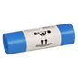 Un rotolo blu di sacchi per rifiuti Abena Re-Seller GmbH da 120 L (700x1100 mm, 25 my LLDPE, rotolo con 10 sacchi) con un'etichetta bianca che mostra un sollevatore di pesi e il testo "SUPERSÆKKEN".