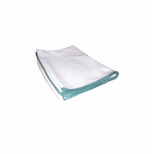 Il panno lucidante per bicchieri in microfibra Arcora Glass-Shine di Arcora International GmbH, bianco con bordo verde, è perfetto per pulire o lucidare i bicchieri. Confezione (1 pezzo), raffigurato piegato su sfondo bianco.