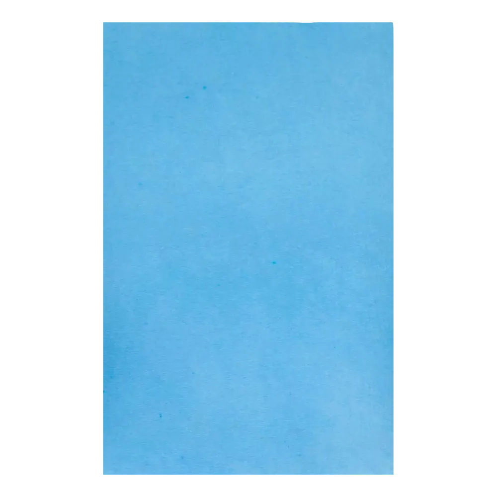 Un foglio di carta blu liscio, simile alla carta da filtro per vassoi AMPri Dental Kreppauflage 18 x 28 cm frequentemente utilizzata nei trattamenti dentali da AMPri Handelsgesellschaft mbH, riempie l'intero quadro.