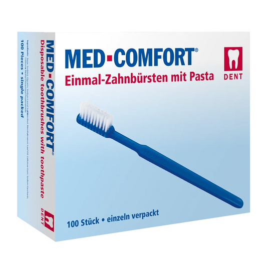 Med Comfort Dental PS One -Off denti spazzolino, colore blu - 100 pezzi