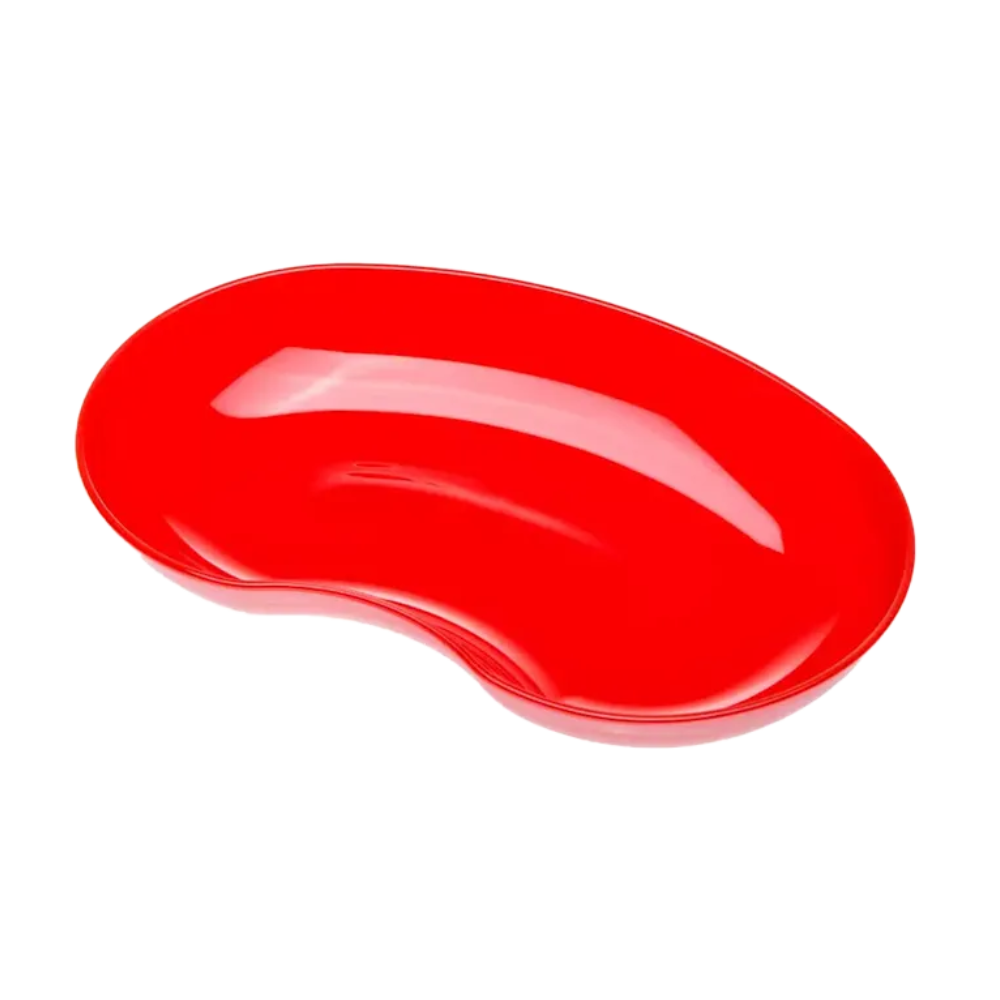 Die AMPri MED-COMFORT Kunststoff Nierenschale 24 cm 600 ml, ein unverzichtbares medizinisches Hilfsmittel der AMPri Handelsgesellschaft mbH, ist eine nierenförmige Nierenschale mit glatten, glänzenden Oberflächen und Rundungen, die sich an den Körper des Patienten anpassen. Dieses leuchtend rote Modell ist auch in verschiedenen Farben erhältlich.