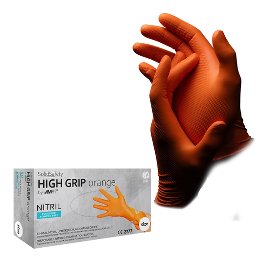 Ampri Solidsafety High Grip Orange Nitril Chimica Protezione Chimica S - XXL