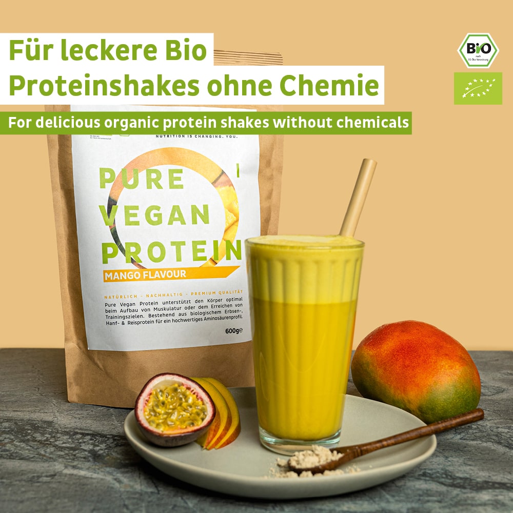 Proteine vegane bio in polvere di mango senza soia