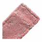 Un primo piano di due panni Arcora Micro Red - Fc Senza Copertina rosa e grigi della Arcora International GmbH mostra la loro superficie in filato di microfibra morbida e strutturata e i bordi trapuntati - ideale per la raccolta dello sporco nella pulizia di manutenzione.