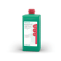 Una bottiglia rettangolare verde con tappo rosso e l'iscrizione "B. Braun Meliseptol® acute disinfezione delle superfici" è pronta all'uso e disinfetta efficacemente le superfici resistenti all'alcol. In basso sull'etichetta è chiaramente visibile il marchio "B. Braun Deutschland GmbH & Co. KG".