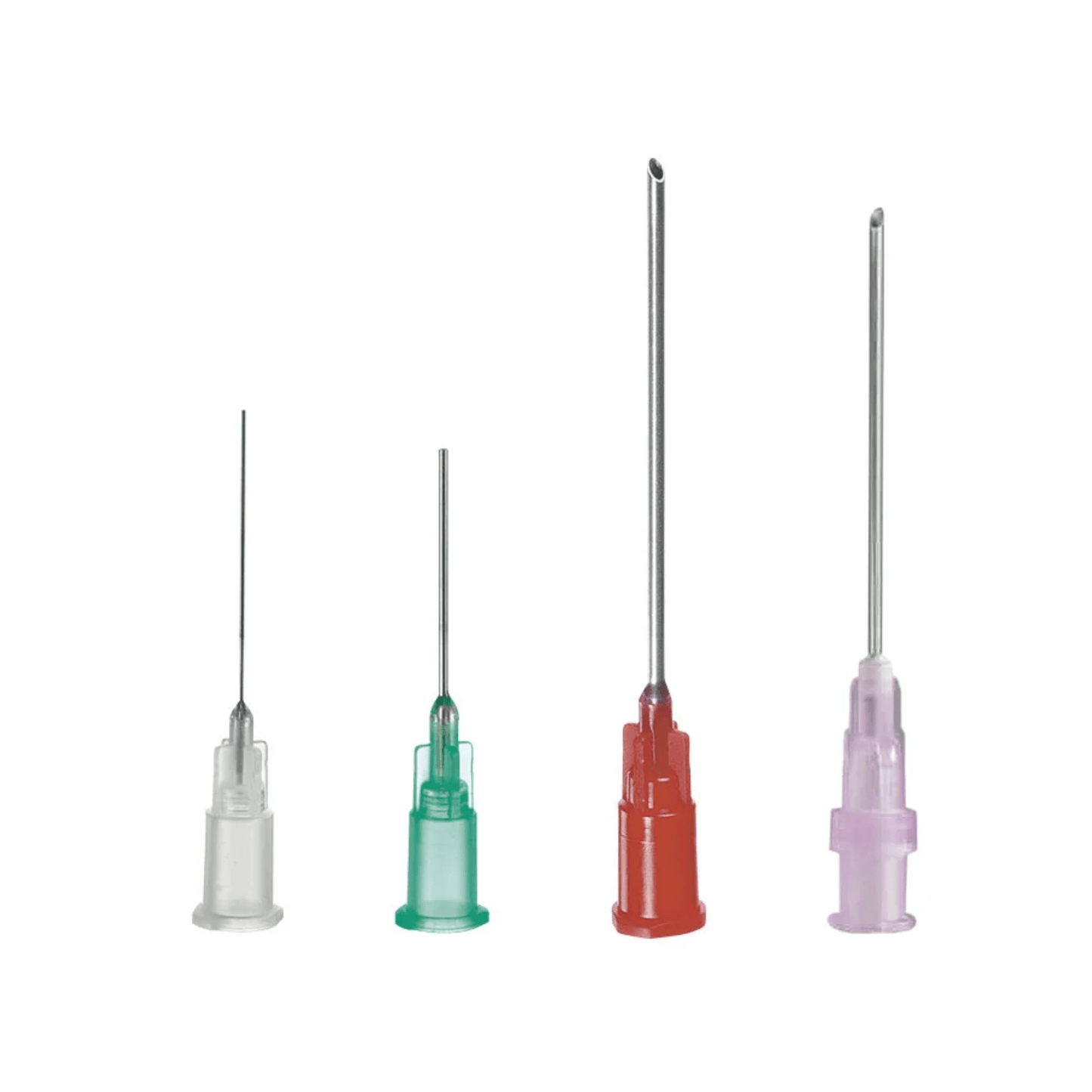 Il B. Braun Sterican® Mix comprende quattro aghi per iniezione monouso smussati di diverse dimensioni e colori, dotati di raccordi Luer-Lock. Questi aghi, sviluppati da B. Braun Deutschland GmbH & Co. KG, dispongono di guaine in plastica nei colori trasparente, verde, rosso e lavanda con diverse lunghezze e diametri per una preparazione precisa dei farmaci.
