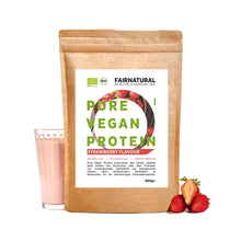 Proteine in polvere vegane biologiche alla fragola senza soia