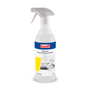 Una bottiglia spray bianca con testa spray porta l'iscrizione tedesca "Buzil Flächendesinfektionsmittel SE 112 gebrauchsfertig" e offre 600 ml di disinfettante per superfici igienico. L'etichetta con un motivo da cucina e il logo del marchio BUZIL-WERK Wagner GmbH & Co. KG posizionato in modo prominente nella parte superiore assicura l'efficacia contro i virus.