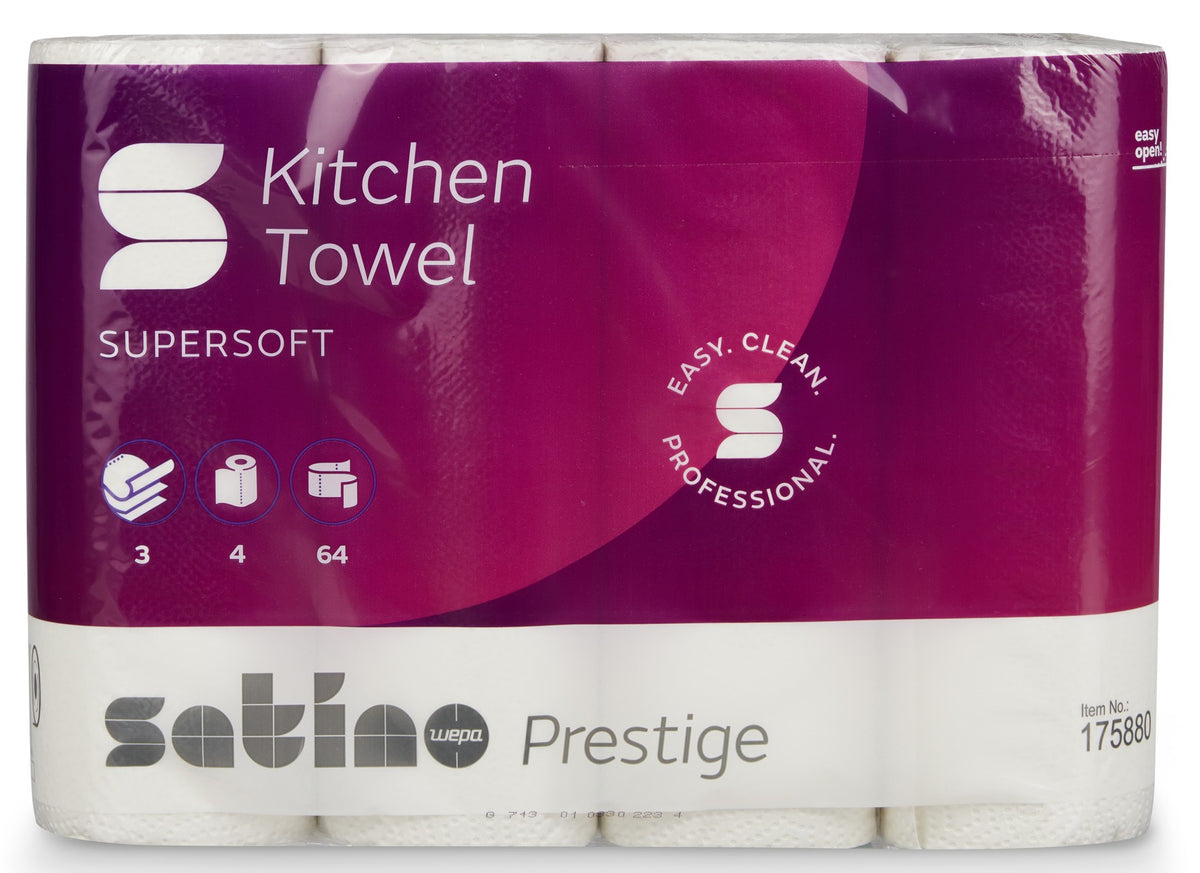 CWS rotoli da cucina Prestige a 3 strati, Bianco brillante | Cartone (8 confezioni) 