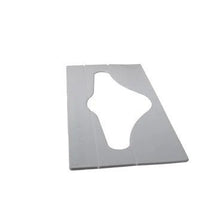 Una sagoma di carta rettangolare bianca CWS per ParadiseLine plastica con un ritaglio ovale centrale irregolare per uso professionale, raffigurata su sfondo bianco.