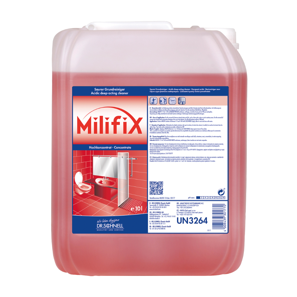 Perfetto per compiti di pulizia finale dei lavori è un contenitore rosso Dr.