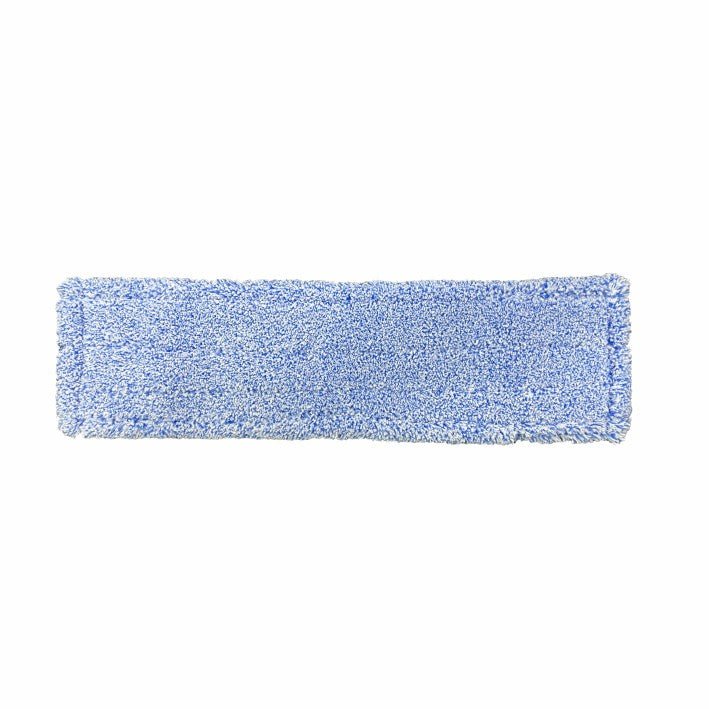 L'Arcora Flachpressmopp Micro Blue 2.0 Db-Fc con speciale borsa in poliestere è un pad in microfibra rettangolare blu della Arcora International GmbH, perfetto per una pulizia del pavimento efficace. Raffigurato su sfondo bianco. Scatola con 75 pezzi.