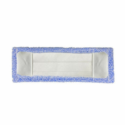 L'Arcora Flachpressmopp Micro Blue 2.0 di Arcora International GmbH ha un nucleo rettangolare bianco con bordi in microfibra azzurri, ideale per la pulizia dei pavimenti. Qui è raffigurata la versione con speciale borsa in poliestere (scatola, 75 pezzi).