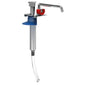 La pompa in acciaio inossidabile Novocal per dispenser di disinfettante da 500 ml ha un design in metallo e plastica, un lungo tubo trasparente, un collare blu e una chiusura rossa vicino al manico - perfetta per l'erogazione di disinfettanti. Confezione: 1 pezzo. Marca: Novocal.
