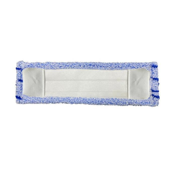 Der Arcora Flachpressmopp Runner Blue 2.0 von Arcora International GmbH hat einen weißen Spezial-Polyesterkern, blaue Mikrofaserkanten und ist auf einem einfarbig weißen Hintergrund abgebildet. Verpackt in Kartons zu 75 Stück mit Deckblatt Spezial Polyester Tasche.