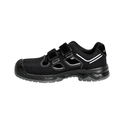Sandali antinfortunistici S1P, sandali antinfortunistici con velcro Scarpe antinfortunistiche S1P, nero/argento
