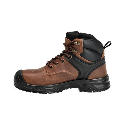 Stivali antinfortunistici S3S, stivali antinfortunistici con lacci S3S, marrone nocciola/nero