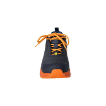 Scarpe antinfortunistiche S1PS, scarpe antinfortunistiche con lacci S1PS, nero blu/arancio chiaro