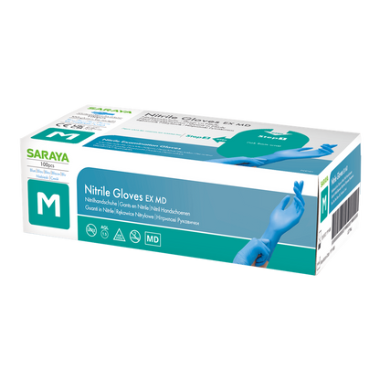 Guanti monouso Saraya in nitrile EX MD blu