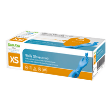 Guanti monouso Saraya in nitrile EX MD blu
