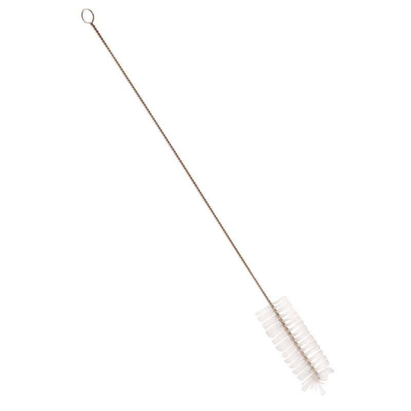 La SPAZZOLA PER TUBI,NYLON.6.0,TRASP. ø 0,35MM MORBIDA, 500xø40MM di Haug Bürsten KG dispone di setole in nylon morbide e un manico intrecciato con anello per una pulizia efficace dei tubi.