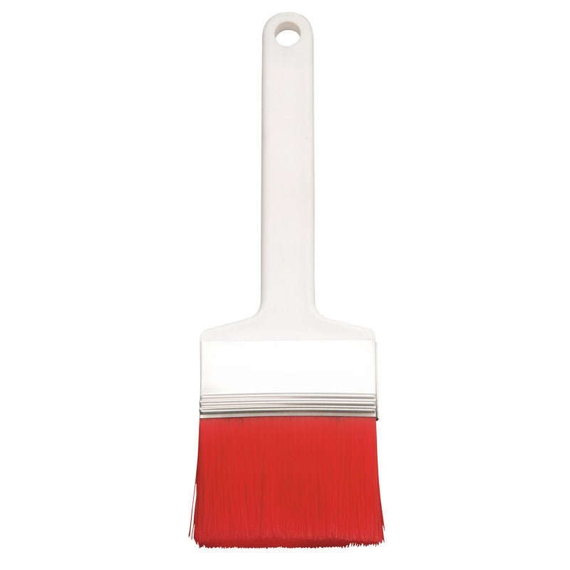 Il FLACHPINSEL, PBT ROSSO A PUNTA (ø 0,25mm) di Haug Bürsten KG ha setole in PBT rosse e un manico in plastica bianco con foro per appendere - ideale per lavori di pittura e su uno sfondo semplice.