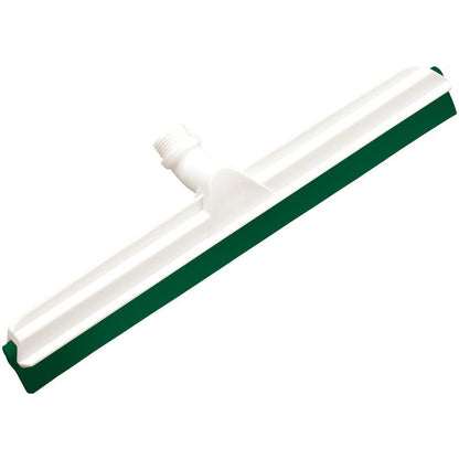 Il Haug Bürsten KG GELENK-WASSERSCHIEBER, 2-labbra Lebensmittelg., 560x43x22mm è un tergipavimento in plastica bianca con lama in gomma verde e connessione filettata, ideale per l'industria alimentare.