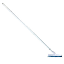 La Haug Bürsten La SPA FUGENBÜRSTE con lungo manico telescopico (PP blu, ø 0,60 mm, rigido) è ideale per la pulizia delle fughe delle piastrelle e presenta un manico bianco con setole blu, raffigurata su uno sfondo bianco a tinta unita.
