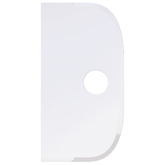 Il RASCHIETTO GRANDE, in PP, FLESSIBILE, 230x118 mm di Haug Bürsten KG è un raschietto bianco rettangolare in polipropilene con bordi arrotondati, un lato destro bombato e un foro circolare centrale. Lo sfondo è di colore bianco uniforme.