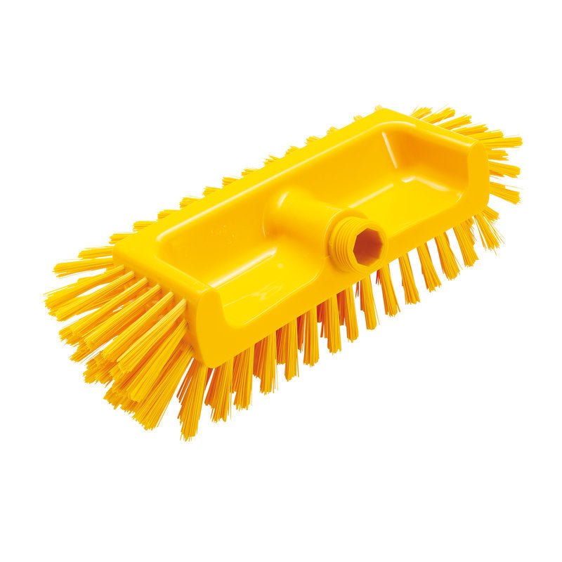 La SPAZZOLA ANGOLARE ø0,50MM MEDIA (320x125x40-50mm) di Haug Bürsten KG è uno strumento di pulizia rettangolare con setole rigide tutto intorno e foro filettato - ideale per angoli difficili da raggiungere.