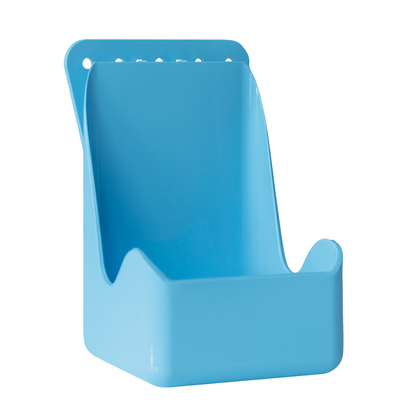 I supporti a parete per le mani Paul Hartmann AG, adatti per bottiglie da 500 ml, blu, confezione da 2 pezzi, in plastica con schienale alto e parte anteriore aperta; ideali per la conservazione di disinfettanti per le mani; incl. materiale di fissaggio.