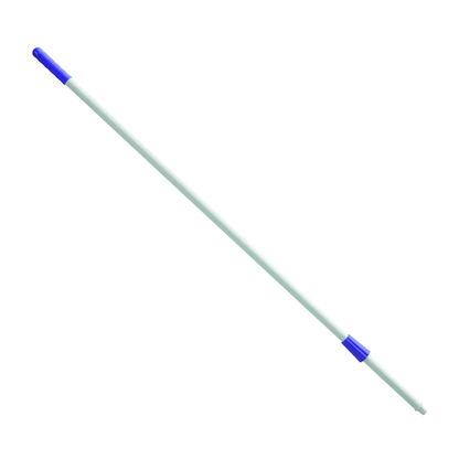 Un manico in fibra di vetro bianco Haug di Haug Bürsten KG con una lunghezza di 1450 mm include impugnature blu e un connettore per una maggiore durata.