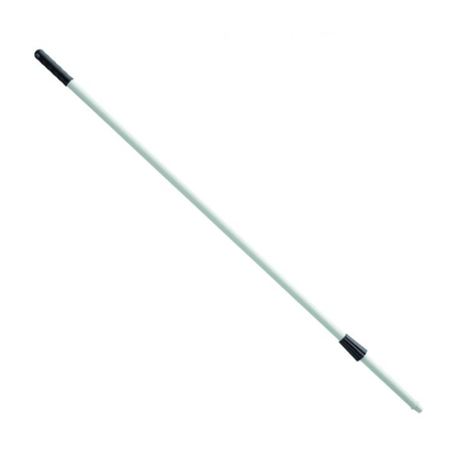 Un manico in fibra di vetro non conduttivo lungo 1450 mm di Haug Bürsten KG, disponibile in vari colori, con un'impugnatura nera a un'estremità e una punta filettata all'altra estremità per una gestione ergonomica.