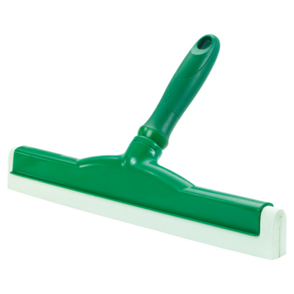 Presentiamo il tergivetro manuale Haug con gomma alimentare di Haug Bürsten KG, disponibile in diversi colori. Questo tergivetro manuale verde è dotato di una lama diritta bianca in gomma alimentare e dispone di un manico ergonomico verde per una presa facile, rendendolo ideale per applicazioni igieniche.