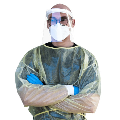 Camice protettivo giallo per visitatori e personale