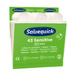 Una confezione verde con Holthaus Medical Salvequick® ricarica di cerotti Vlie-Heftpflaster. La scatola contiene 43 cerotti nelle dimensioni di 27 x 19 mm e 72 x 25 mm. Questo prodotto con il numero di riferimento 6943 è particolarmente delicato sulla pelle sensibile di Holthaus Medical GmbH & Co. KG. Ideale come ricarica per il vostro distributore di cerotti Salvequick. Marchi e loghi sono chiaramente visibili.