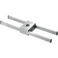 Supporto per binari Euroschienen rettangolare in acciaio inossidabile con due barre parallele e dado centrale, inclusi fori e viti, per il fissaggio regolabile di un supporto per infusione a tubo tondo da 25 mm (confezione da 1).