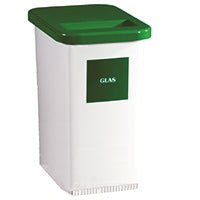 Il contenitore per rifiuti in plastica Novocal è un contenitore per rifiuti bianco da 50 litri senza coperchio incernierato, disponibile in confezione da 1 pezzo.