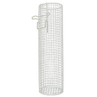 Il cestello per catetere Novocal è un contenitore cilindrico, aperto in alto, realizzato in rete metallica saldata a punti (14 x 14 x 1,2 mm) con rivestimento in poliammide bianco e ganci, ideale per l'uso con dispositivi medici.