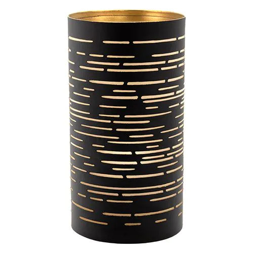 Papstar Portacandele Securit® Ø 8 cm x 15 cm nero/oro