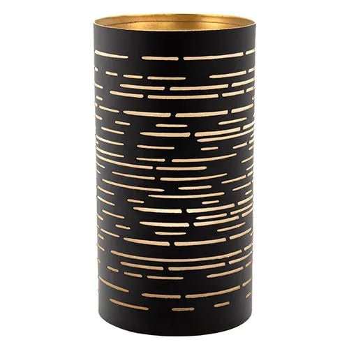 Papstar Portacandele Securit® Ø 8 cm x 15 cm nero/oro