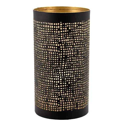 Papstar Portacandele Securit® Ø 8 cm x 15 cm nero/oro
